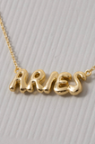 Zodiac Necklace in Bubble Letter