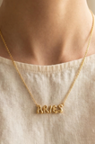 Zodiac Necklace in Bubble Letter