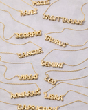 Zodiac Necklace in Bubble Letter