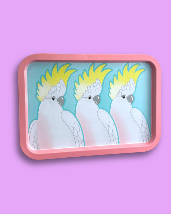 Rare Vandor Cockatoo Metal Serving Tray