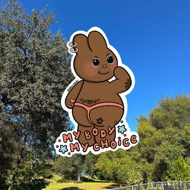 My body My Choice Bunny | Weatherproof Sticker