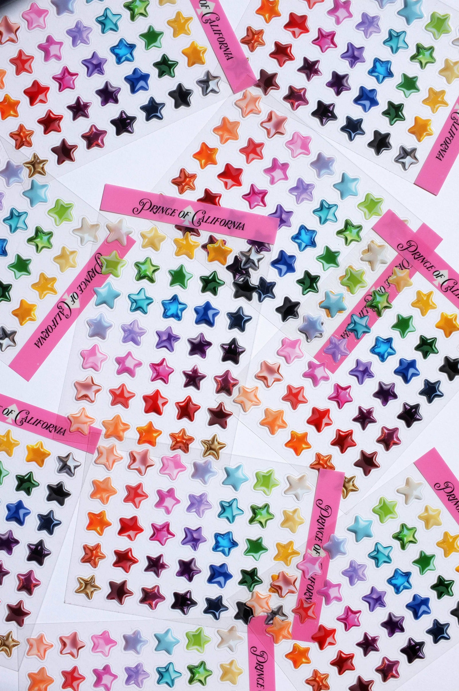 Transparent Rainbow Star Sticker Sheet