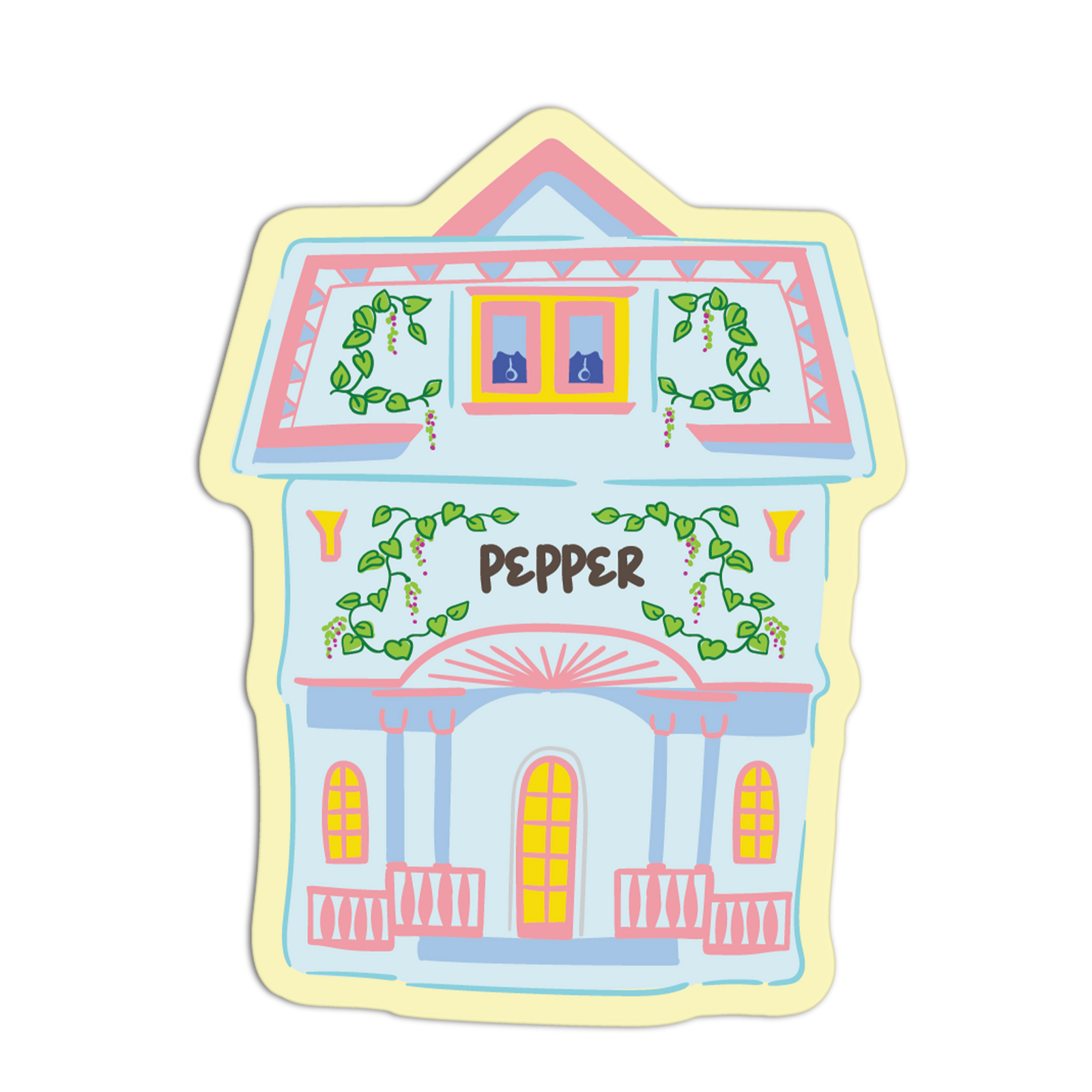Pepper Spice Jar House Textured Sticker
