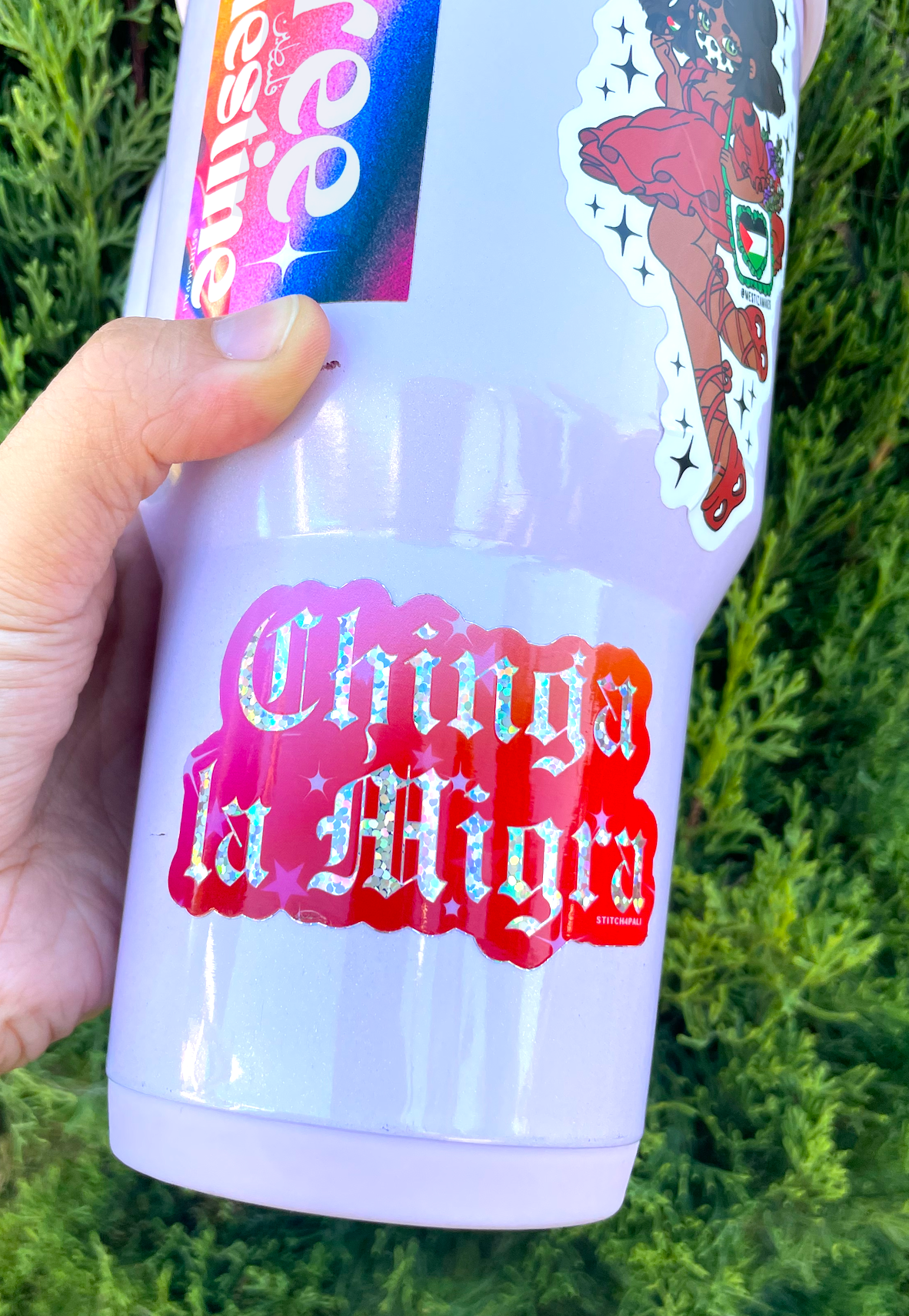 Chinga la Migra glitter sticker Waterproof and weatherproof
