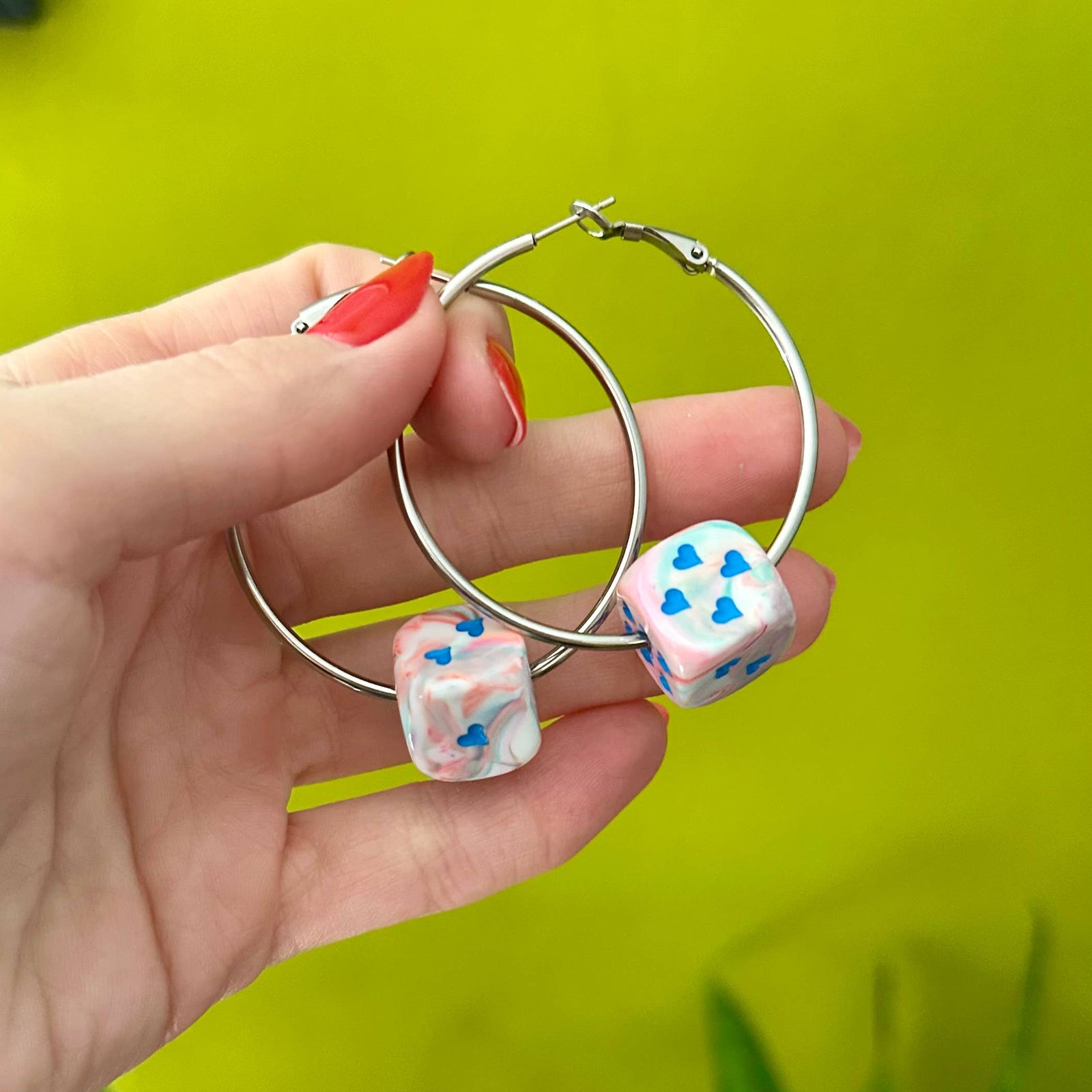 Love's A Gamble Dice Hoops Earrings
