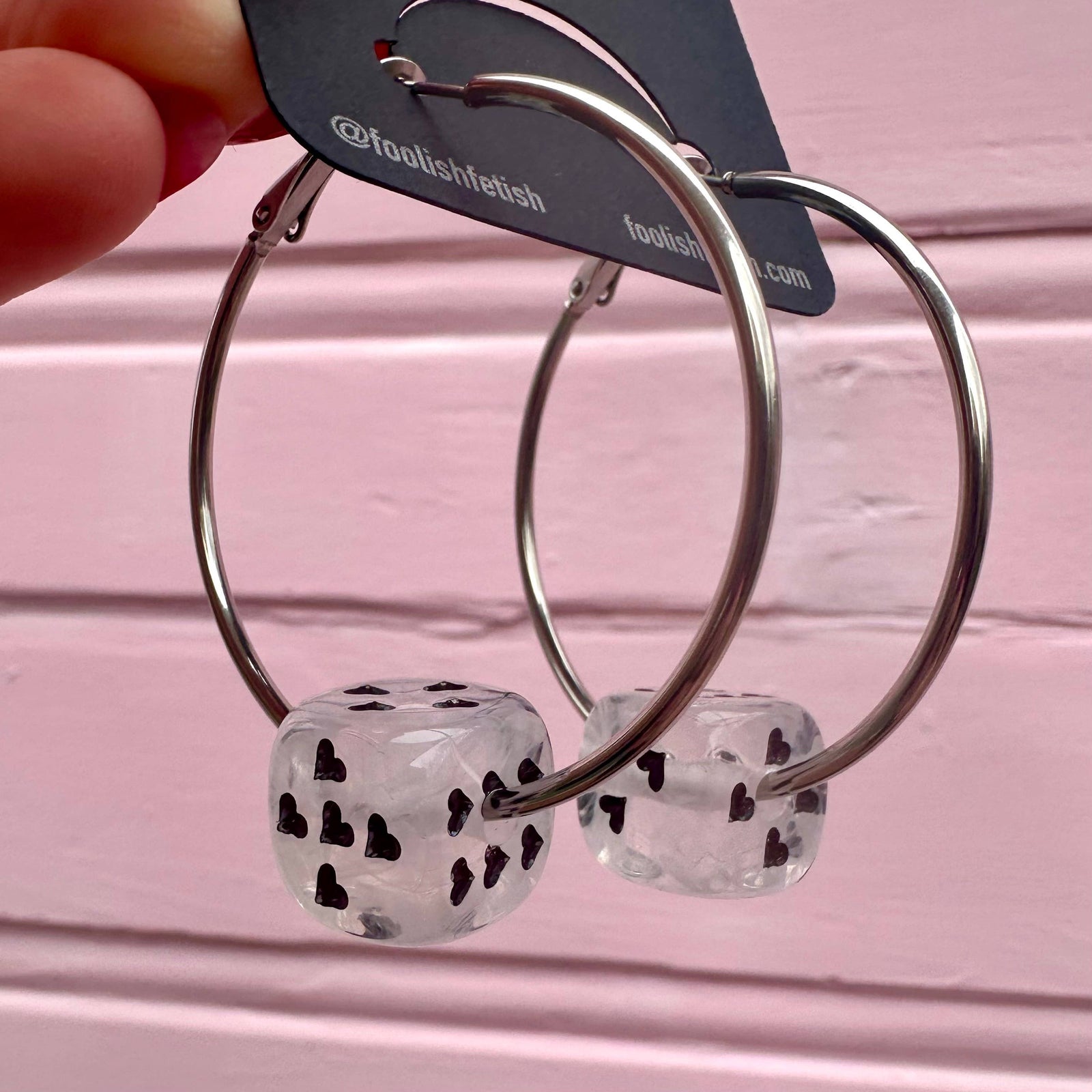 Love's A Gamble Dice Hoops Earrings - Multiple Colors Available