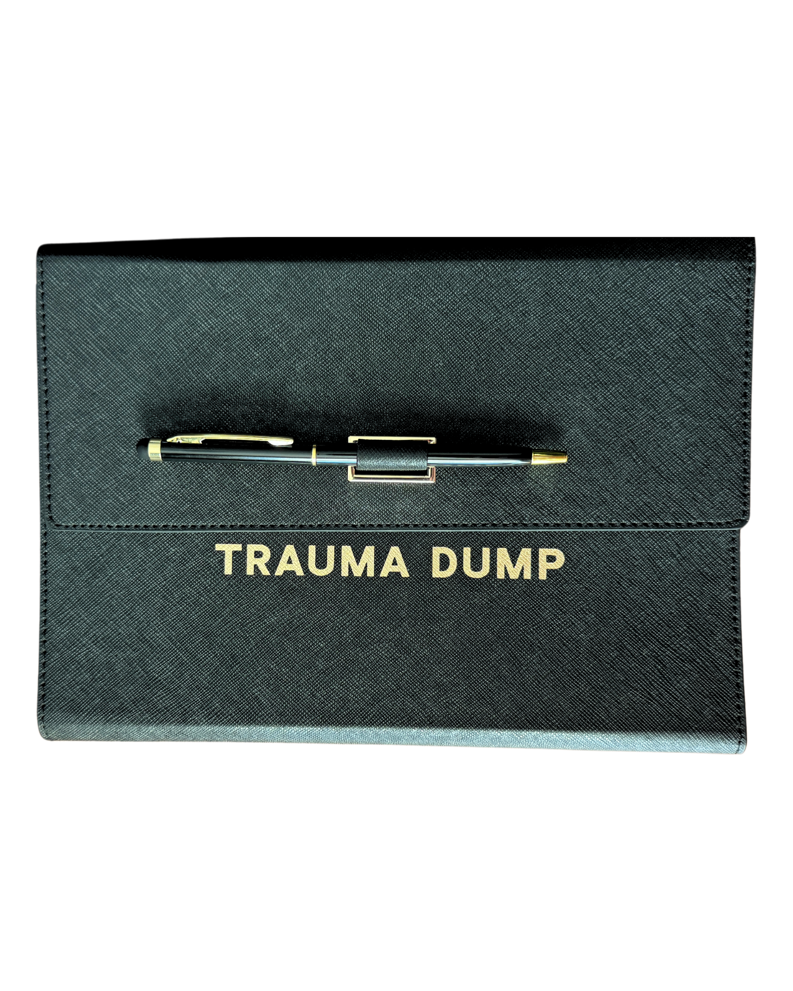 Trauma Dump Vegan Leather Journal Folio (gifts, journals)