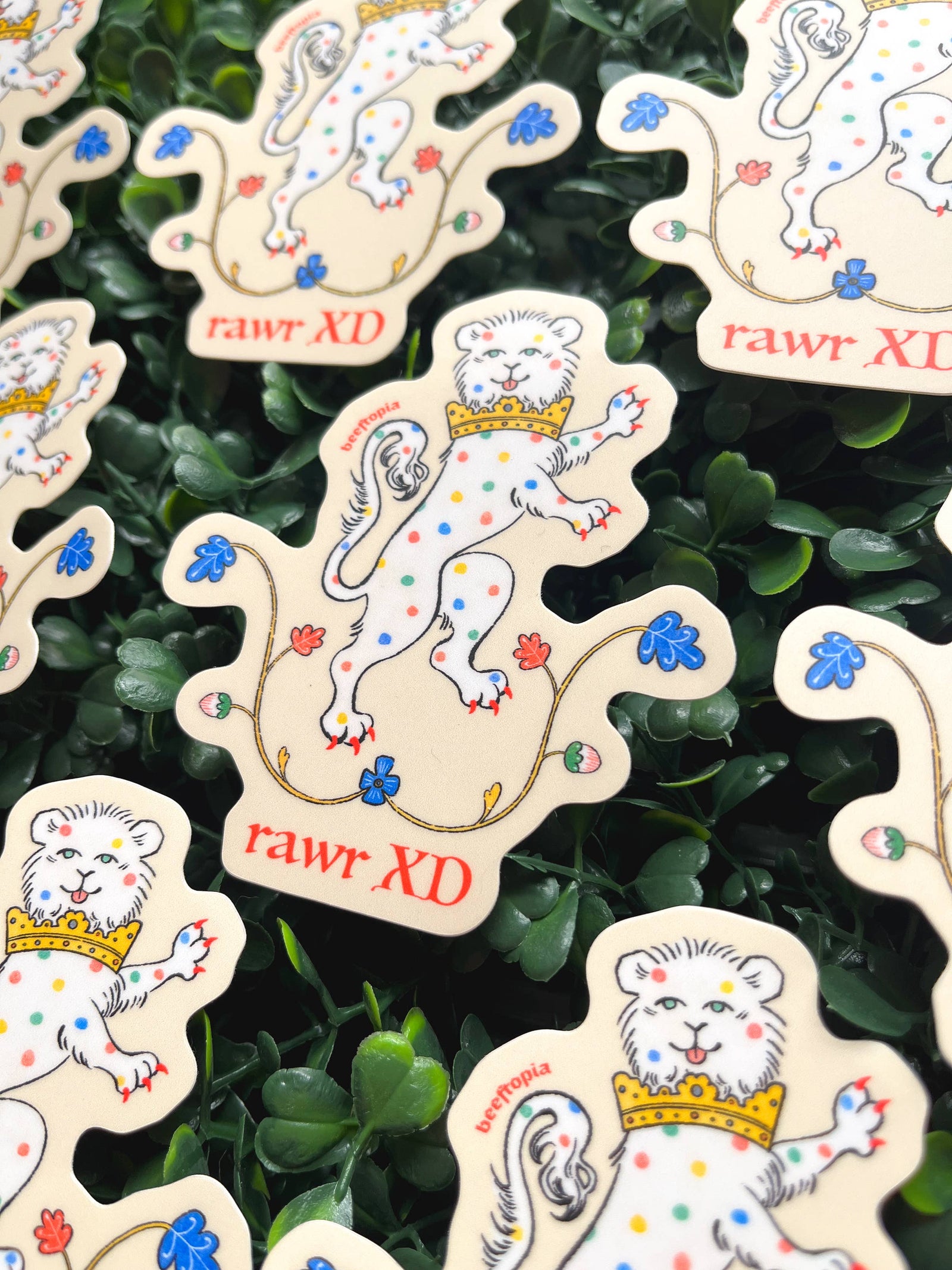 Rawr XD Medieval Lion Waterproof Vinyl Sticker