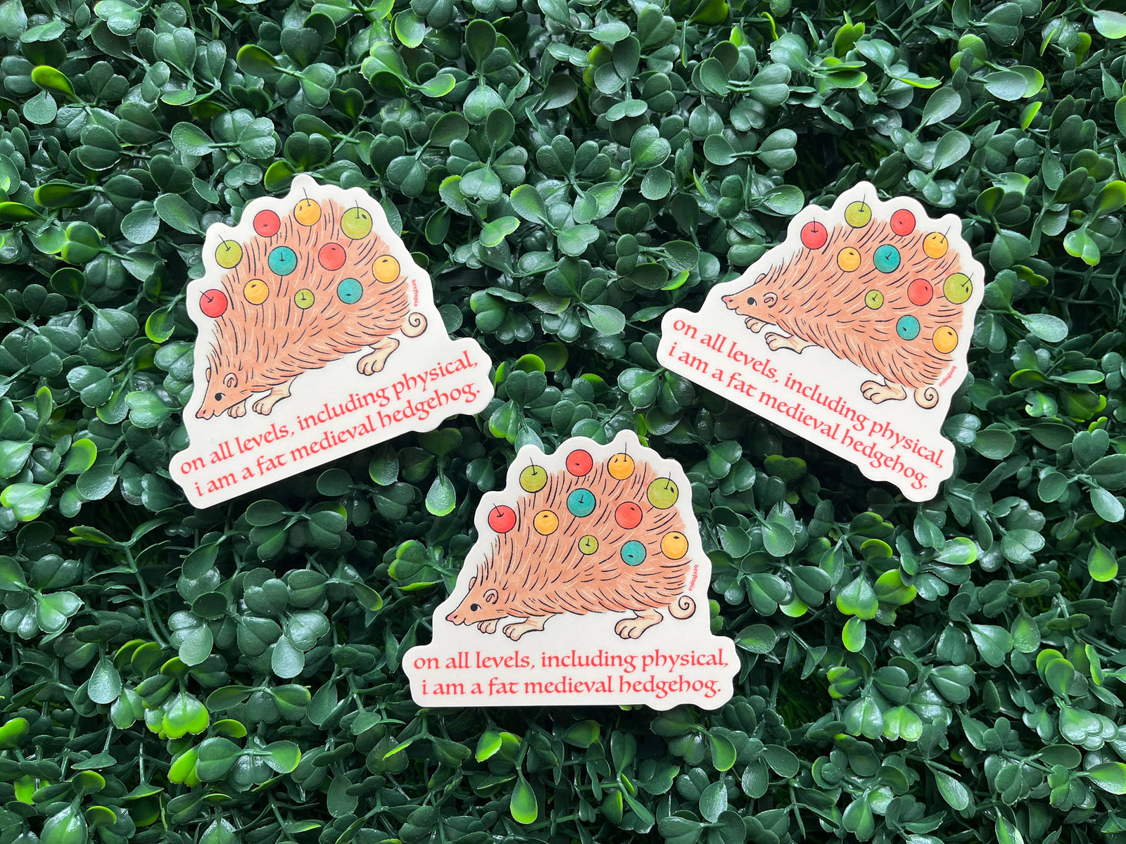 Fat Medieval Hedgehog Waterproof Vinyl Sticker
