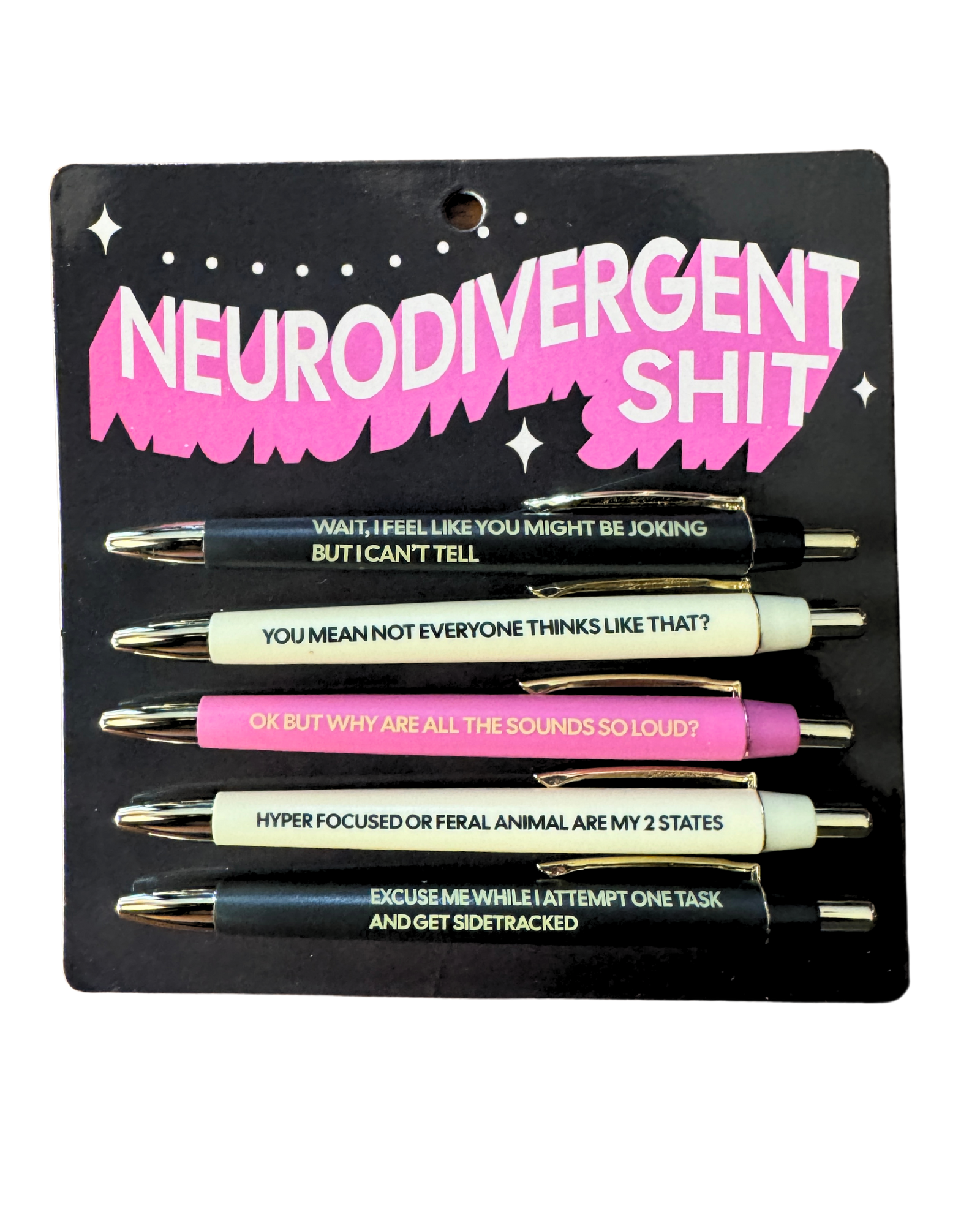 Neurodivergent Shit Pen Set (funny, gift, stocking stuffer)