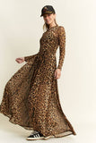 Animal Print Mesh Maxi