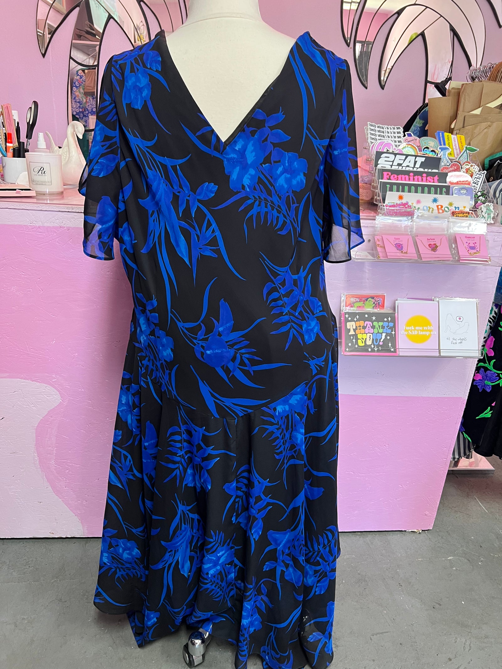 Y2K Vintage Blue Romance Dress - Fits like 28/30