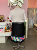Vintage Tropical Floral Wrap Skirt