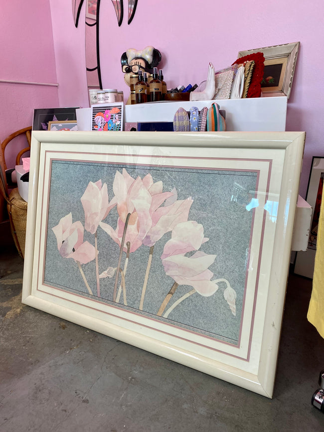 Large Framed 1980’s Floral Print
