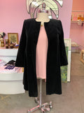 Vintage Black Velvet Swing Coat