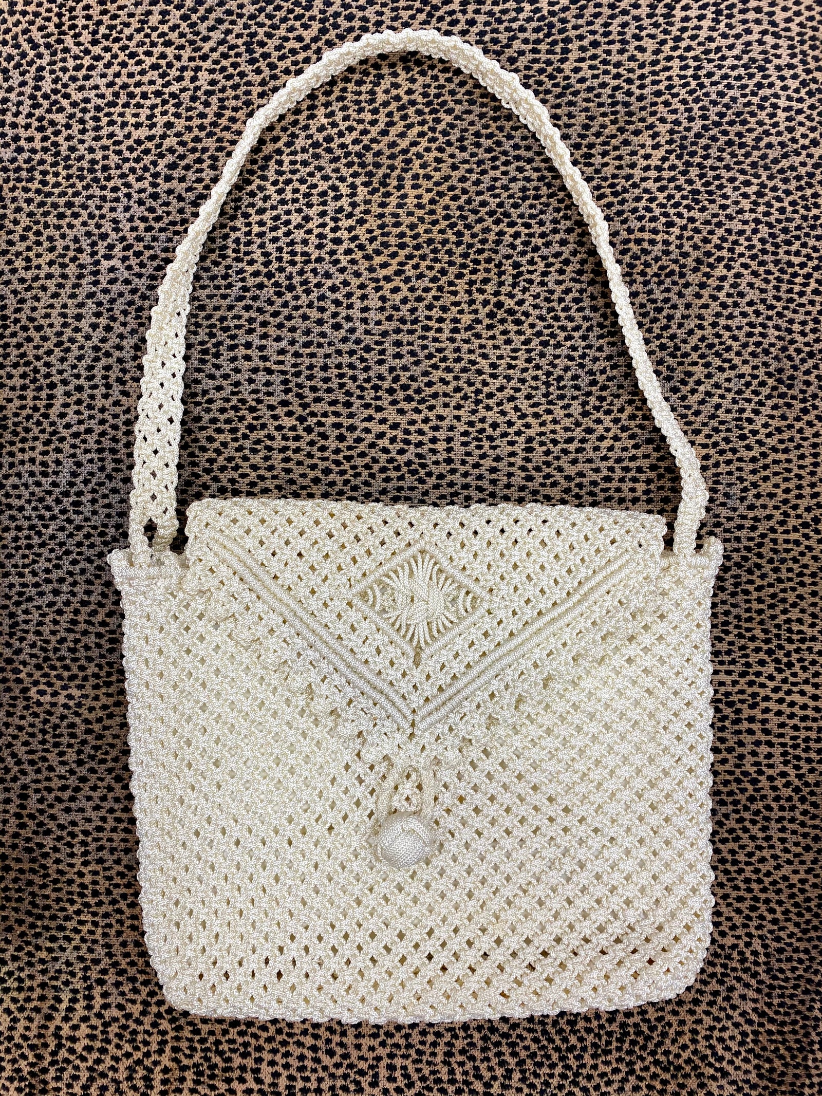 Vintage Structured Thick Crochet Handbag