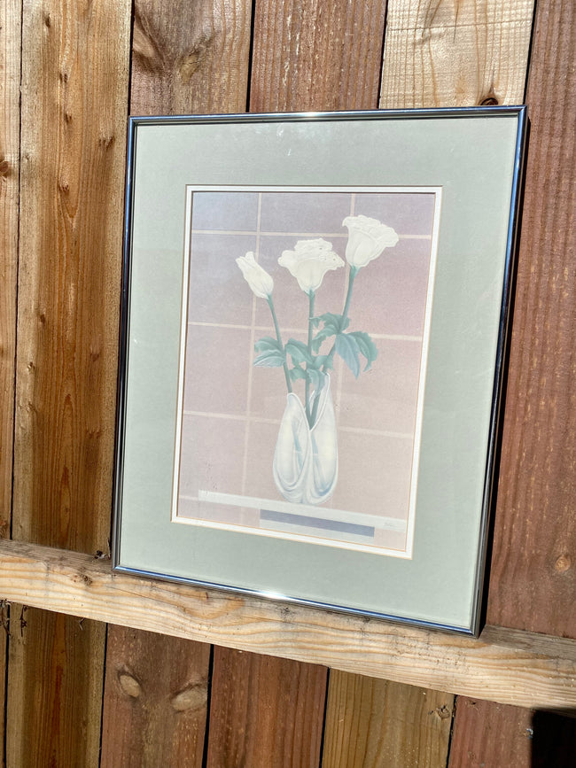 Framed 80’s Pastel Floral Print - Locals only