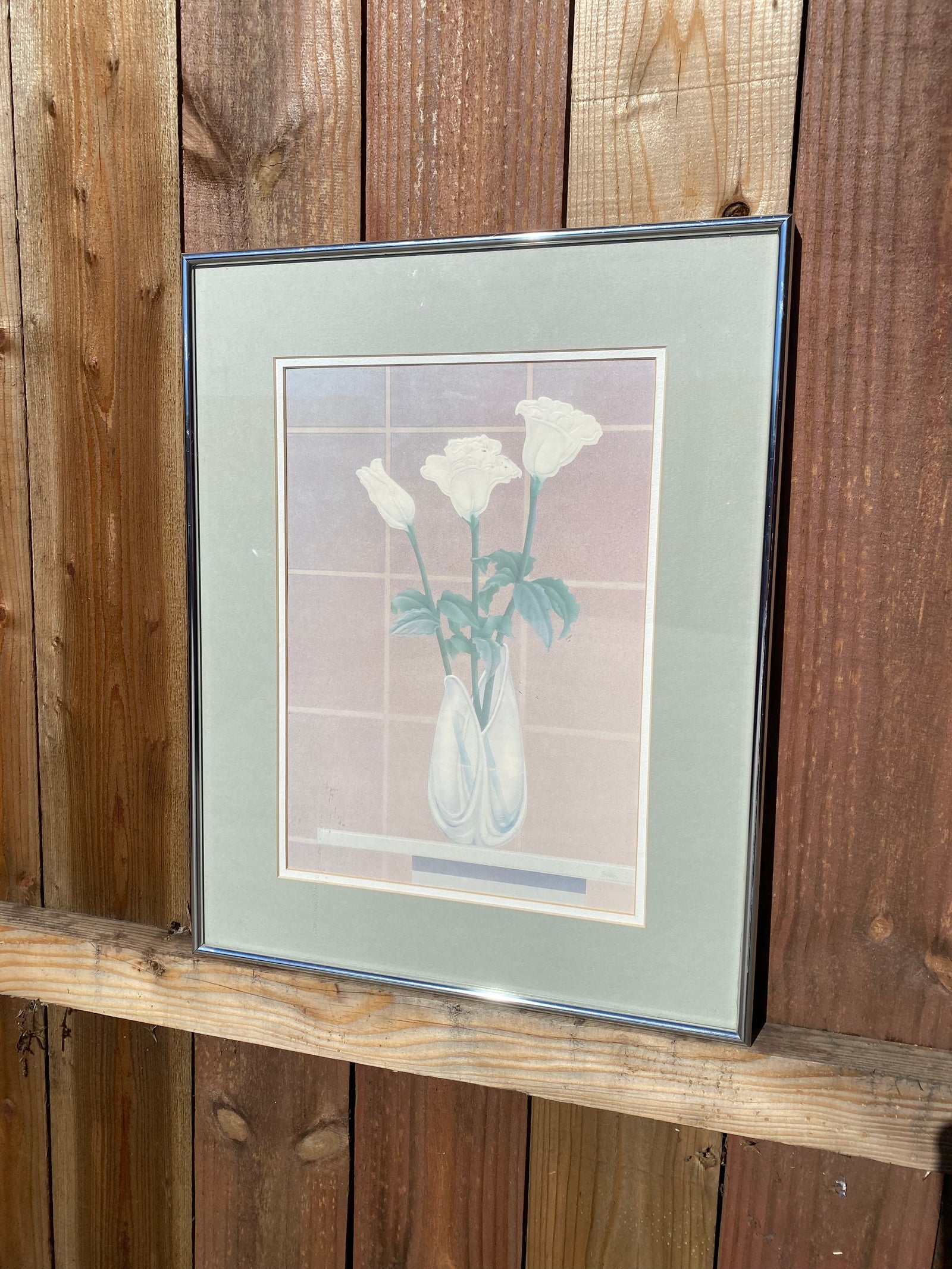 Framed 80’s Pastel Floral Print - Locals only