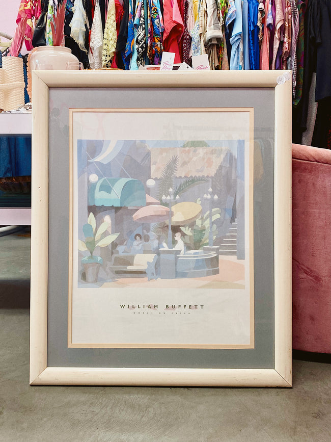 1990’s William Buffet framed print - Locals Only