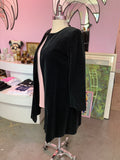 Vintage Black Velvet Swing Coat