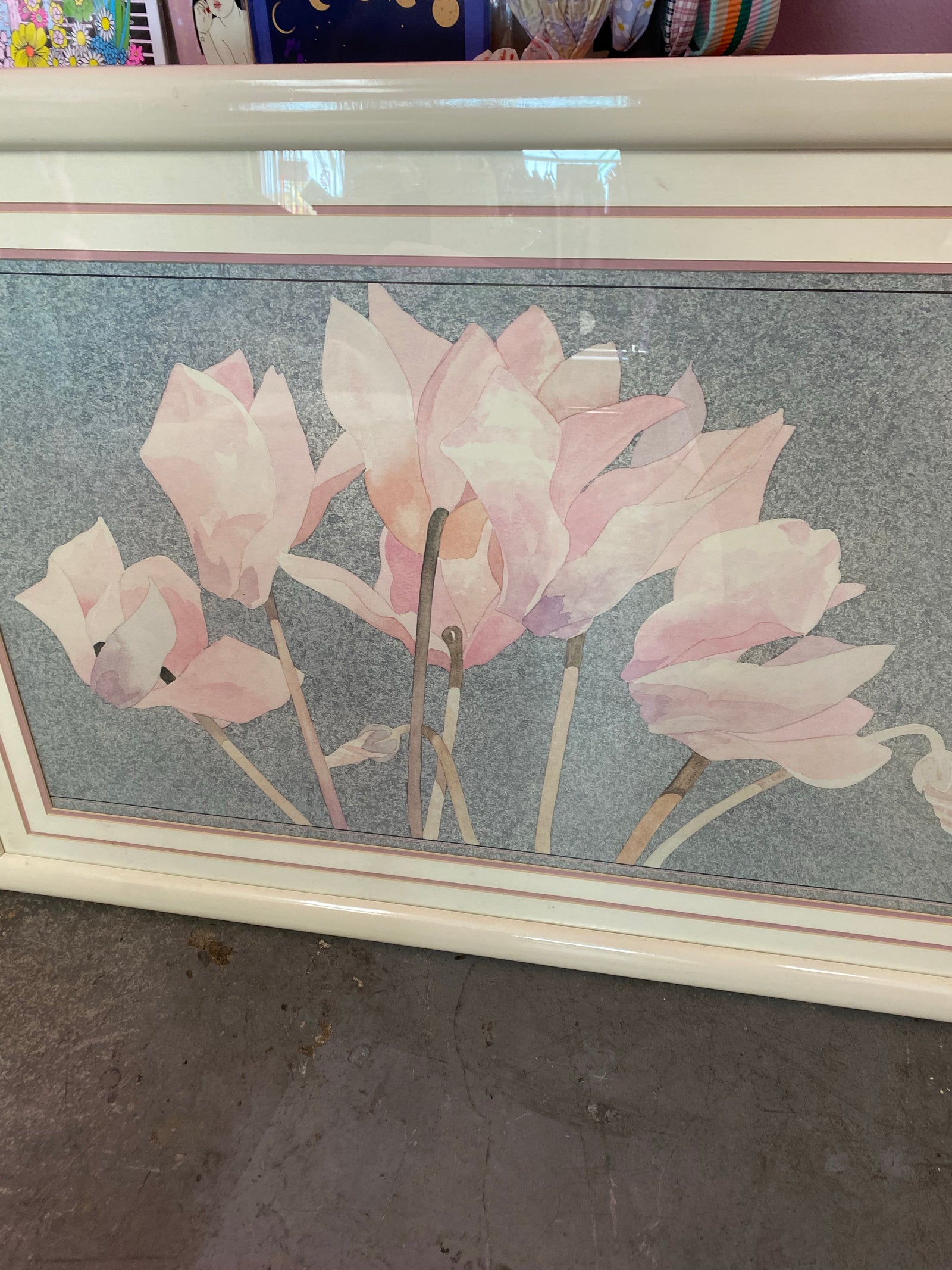 Large Framed 1980’s Floral Print